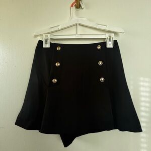 H&M Black Mini Skirt with Gold Buttons